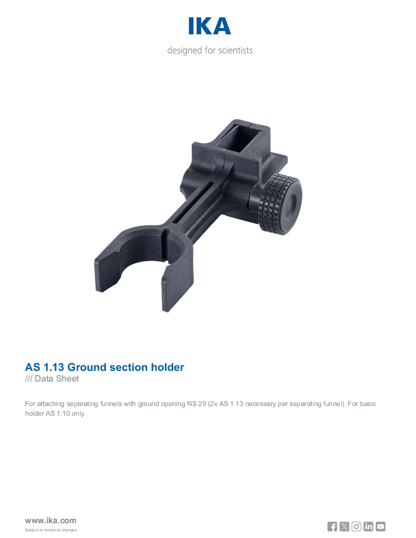 

Data Sheet AS 1.13 Ground section holder

