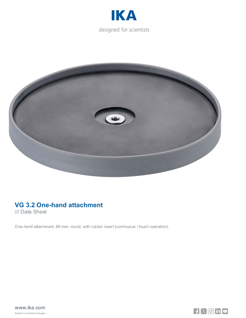 

Data Sheet VG 3.2 One hand attachment

