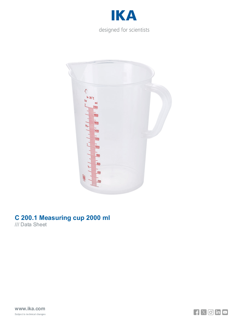 

Data Sheet C 200.1 Measuring cup 2000 ml

