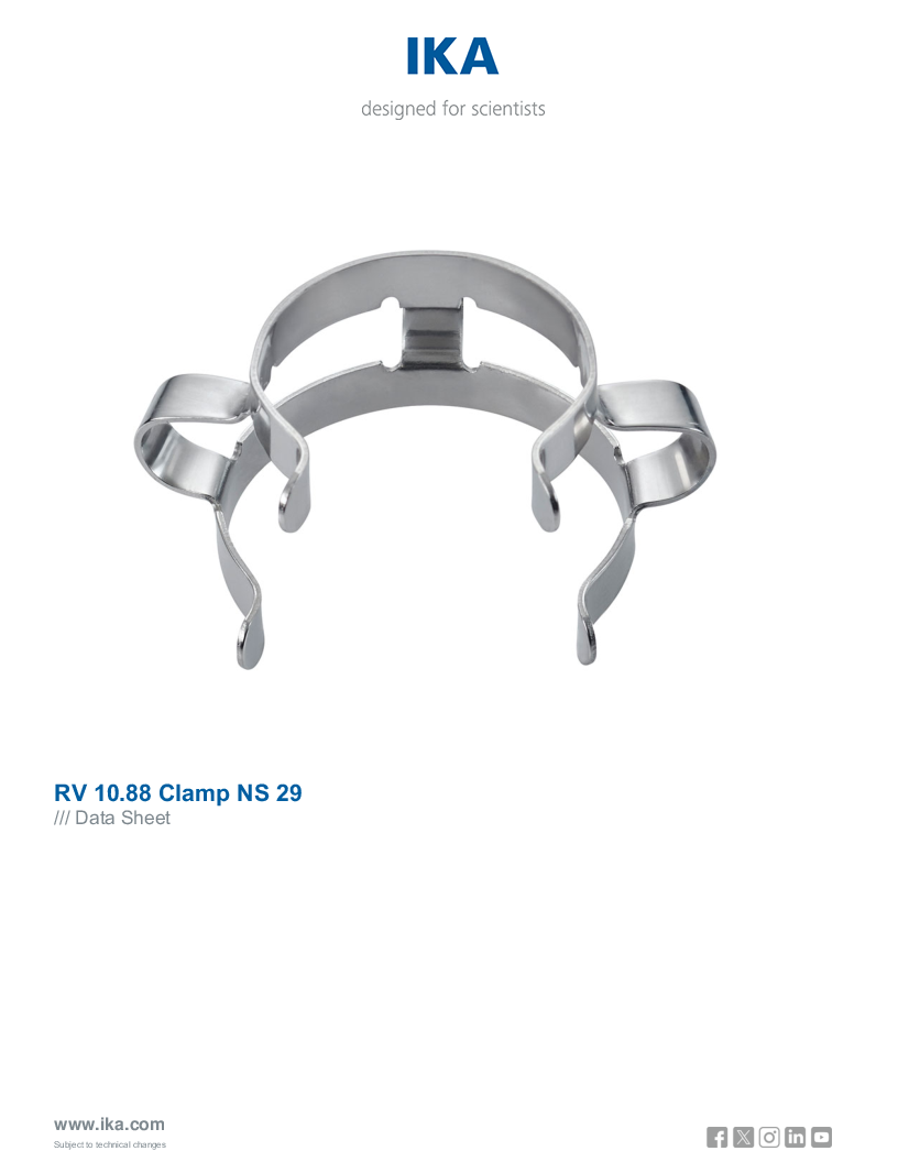 

Data Sheet RV 10.88 Clamp NS 29

