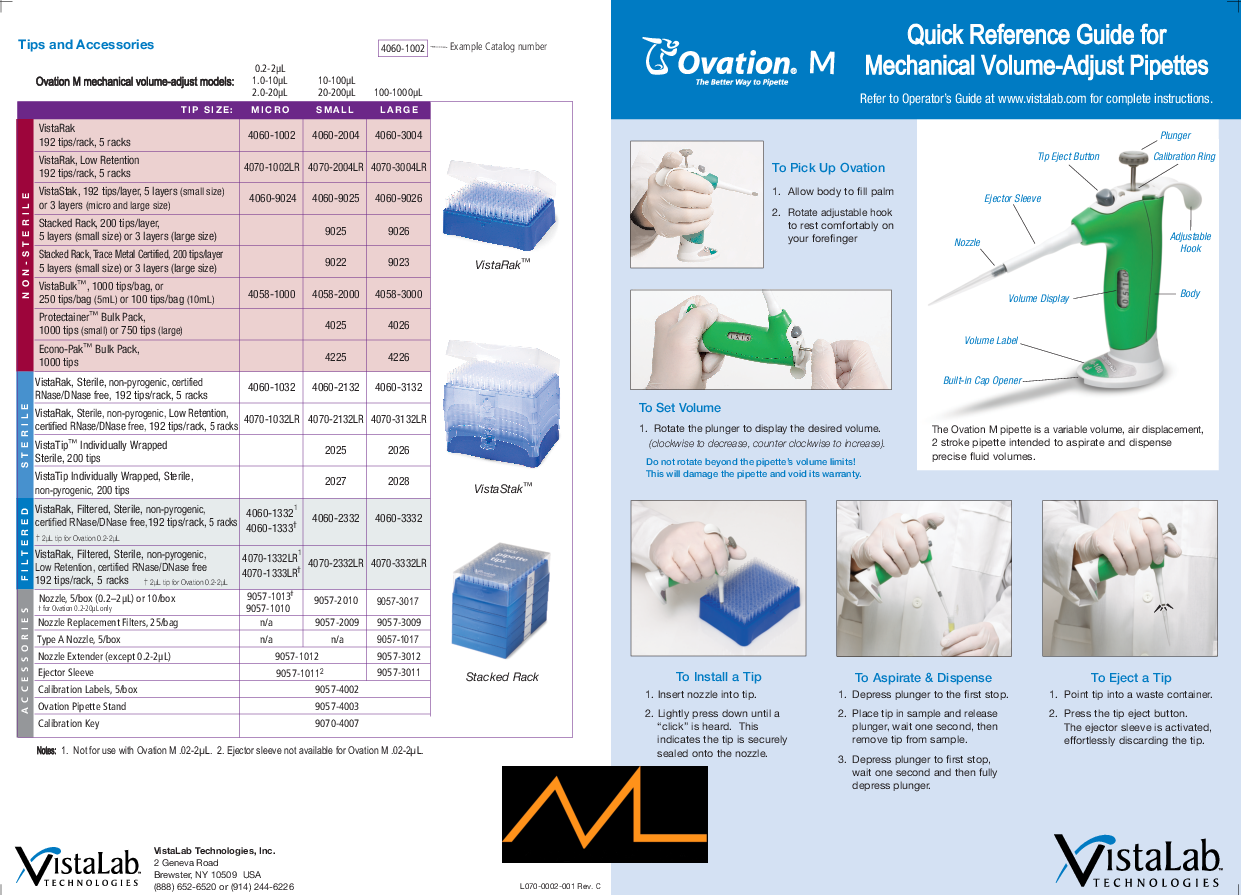 

Vistalab OvationM Quick Reference Guide (RevC)

