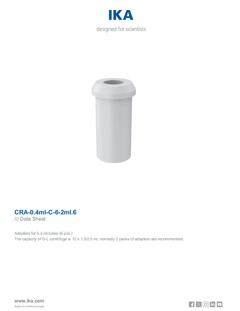 

Data Sheet CRA 0.4ml C 6 2ml.6

