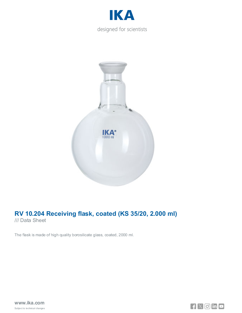 

Data Sheet RV 10.204 Receiving flask coated  KS 35 20 2.000 ml 

