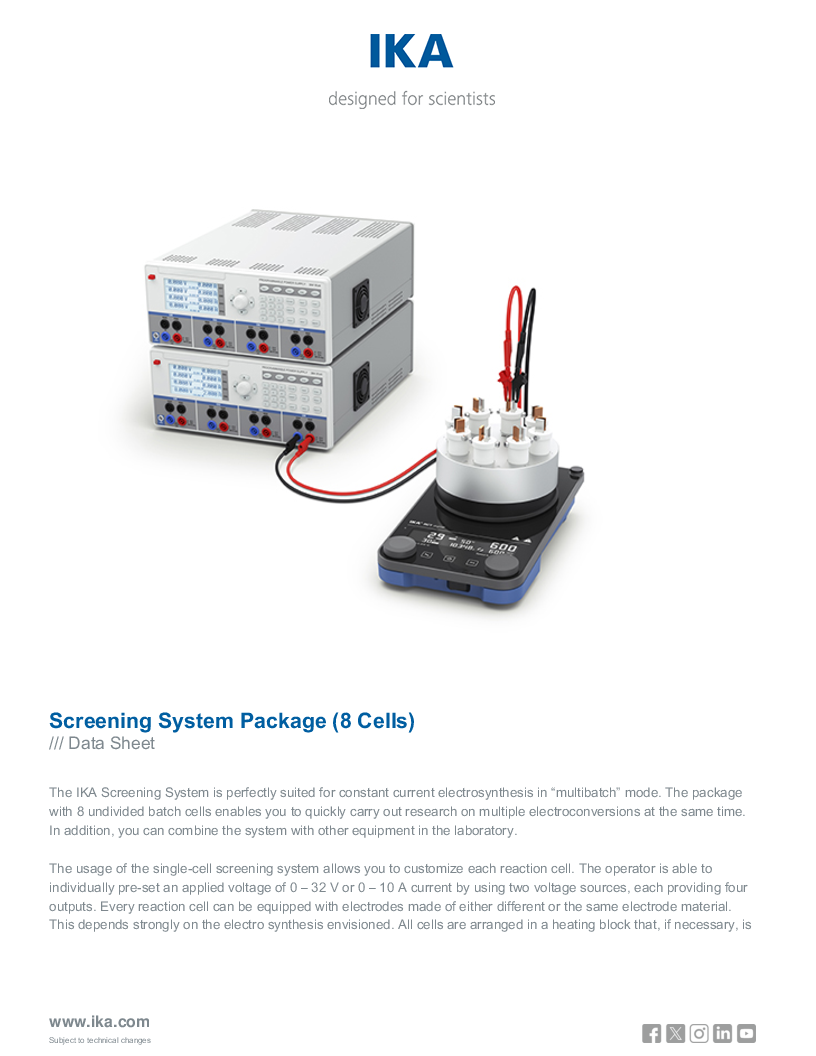 

Data Sheet Screening System Package  8 Cells 

