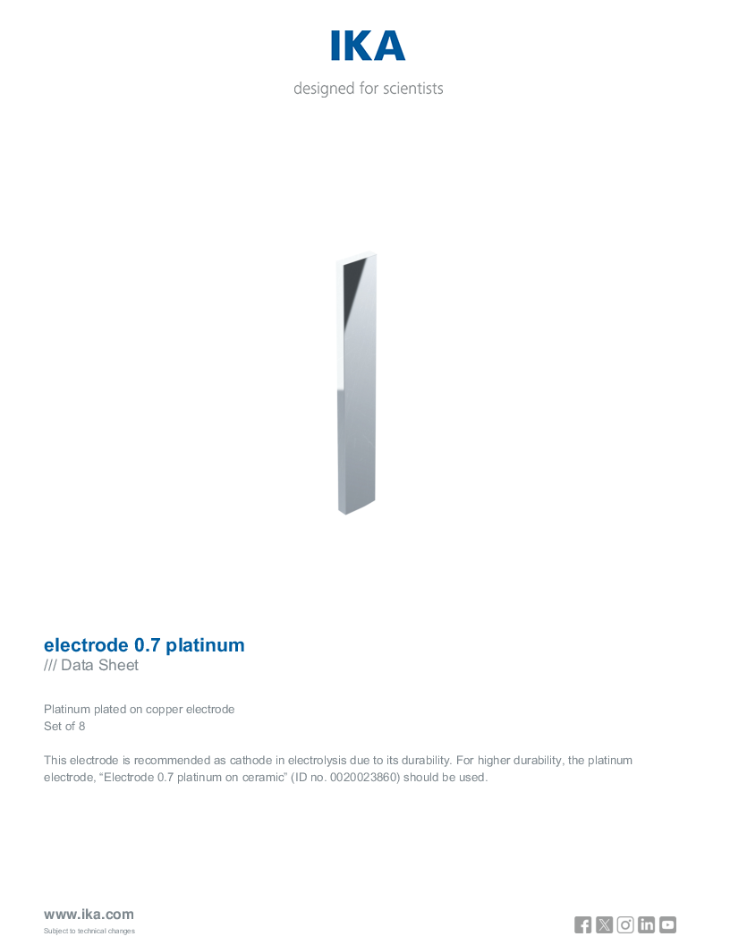 

Data Sheet electrode 0.7 platinum

