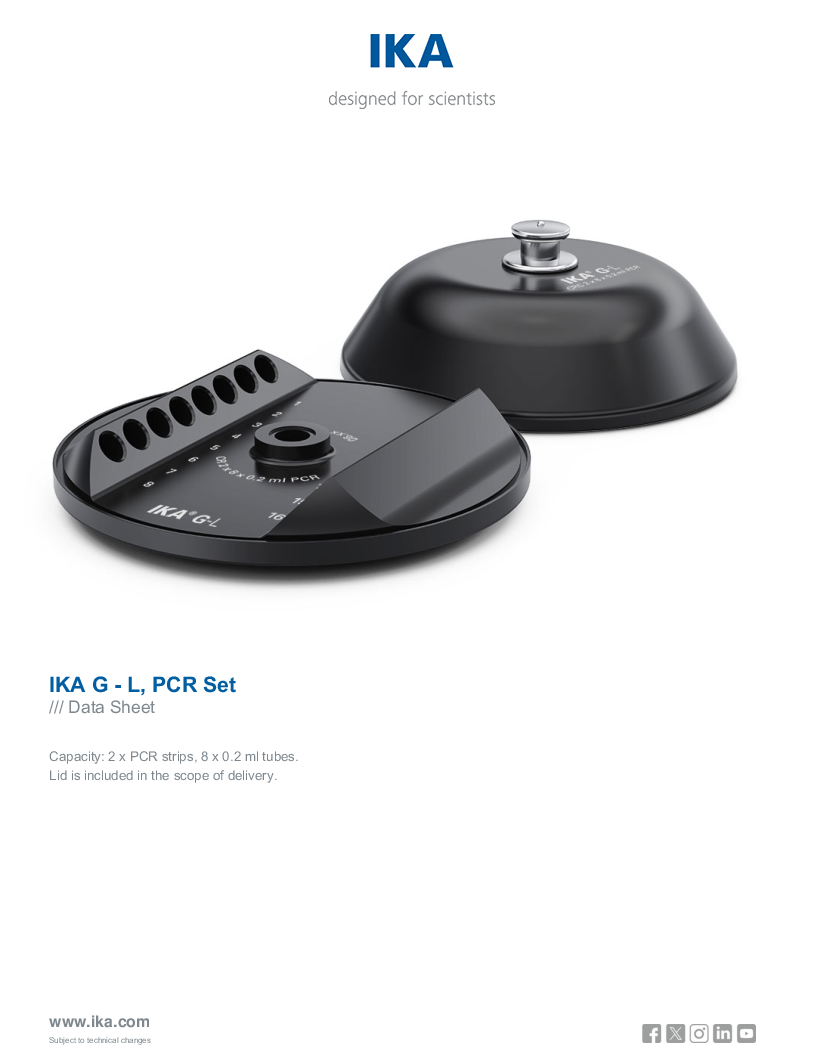 

Data Sheet IKA G   L PCR Set

