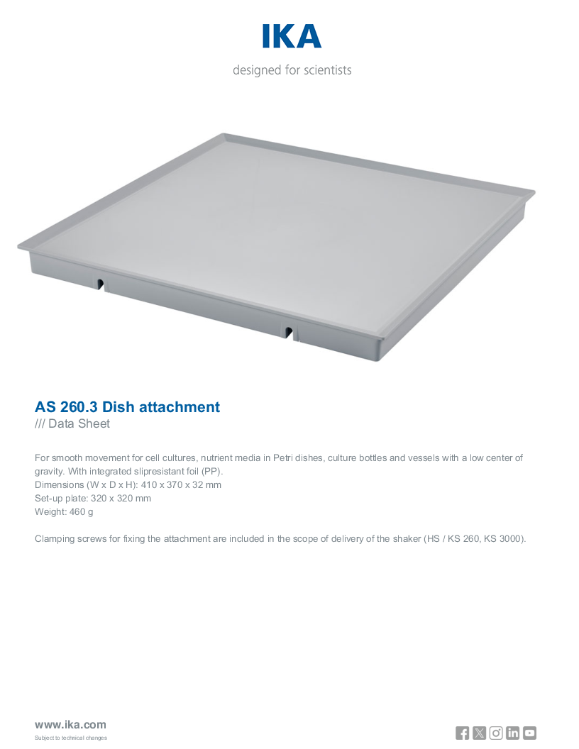 

Data Sheet AS 260.3 Dish attachment

