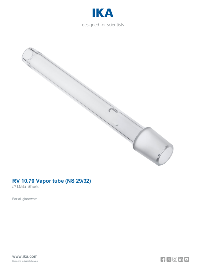 

Data Sheet RV 10.70 Vapor tube  NS 29 32 

