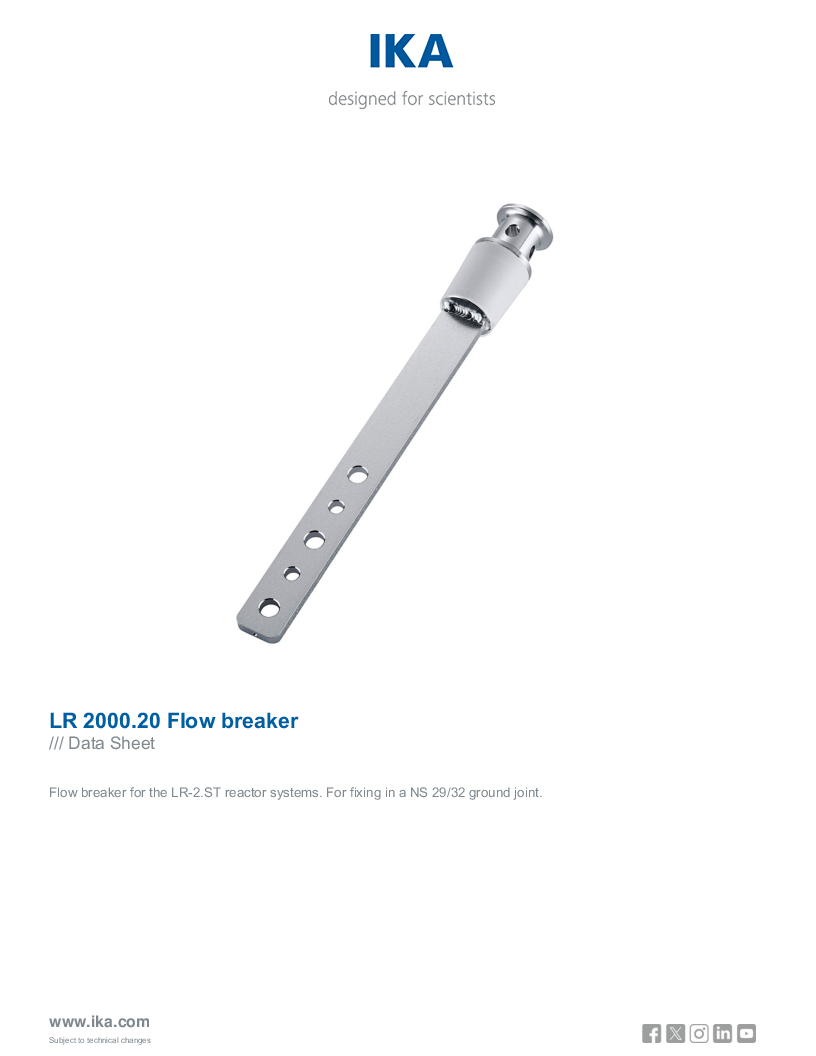 

Data Sheet LR 2000.20 Flow breaker

