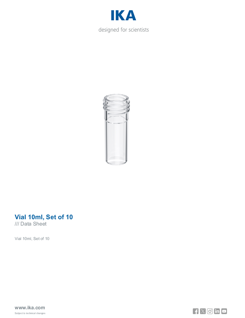 

Data Sheet Vial 10ml Set of 10


