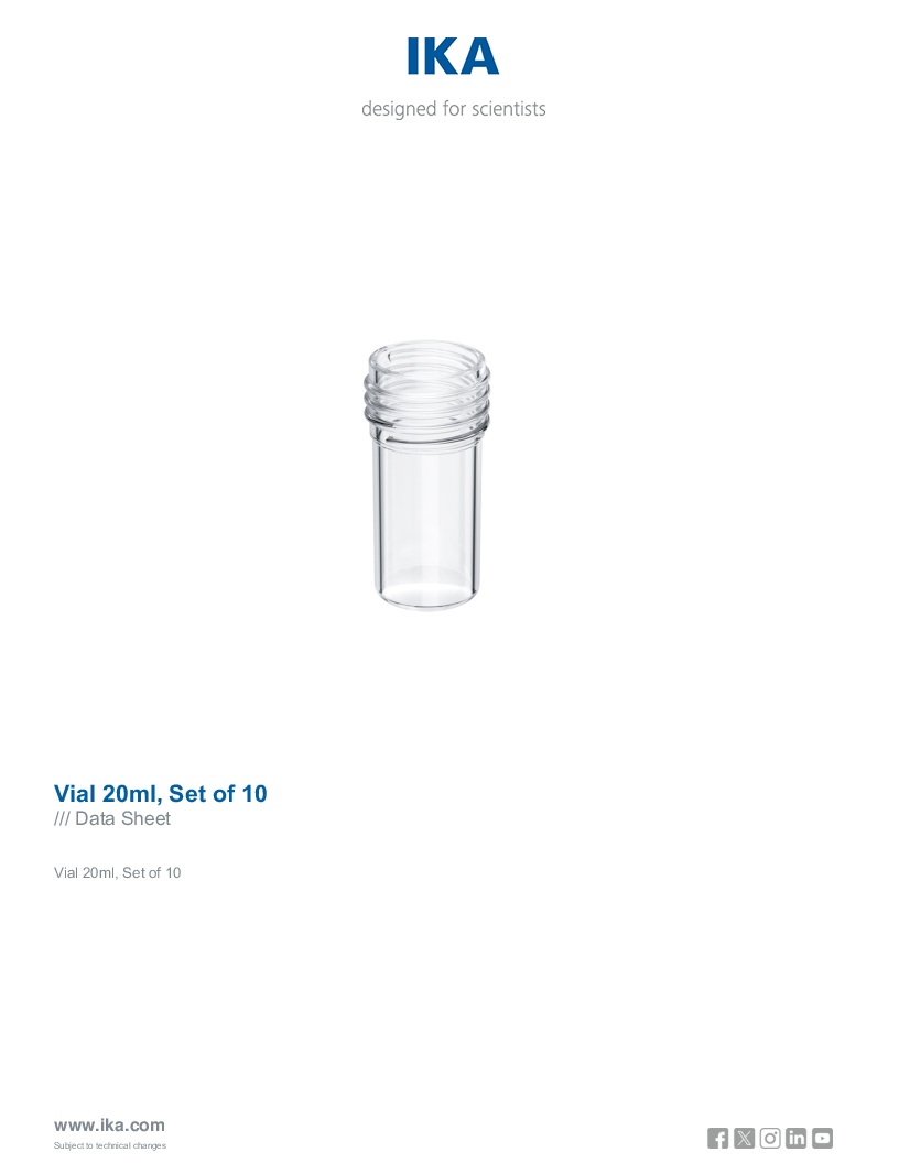 

Data Sheet Vial 20ml Set of 10


