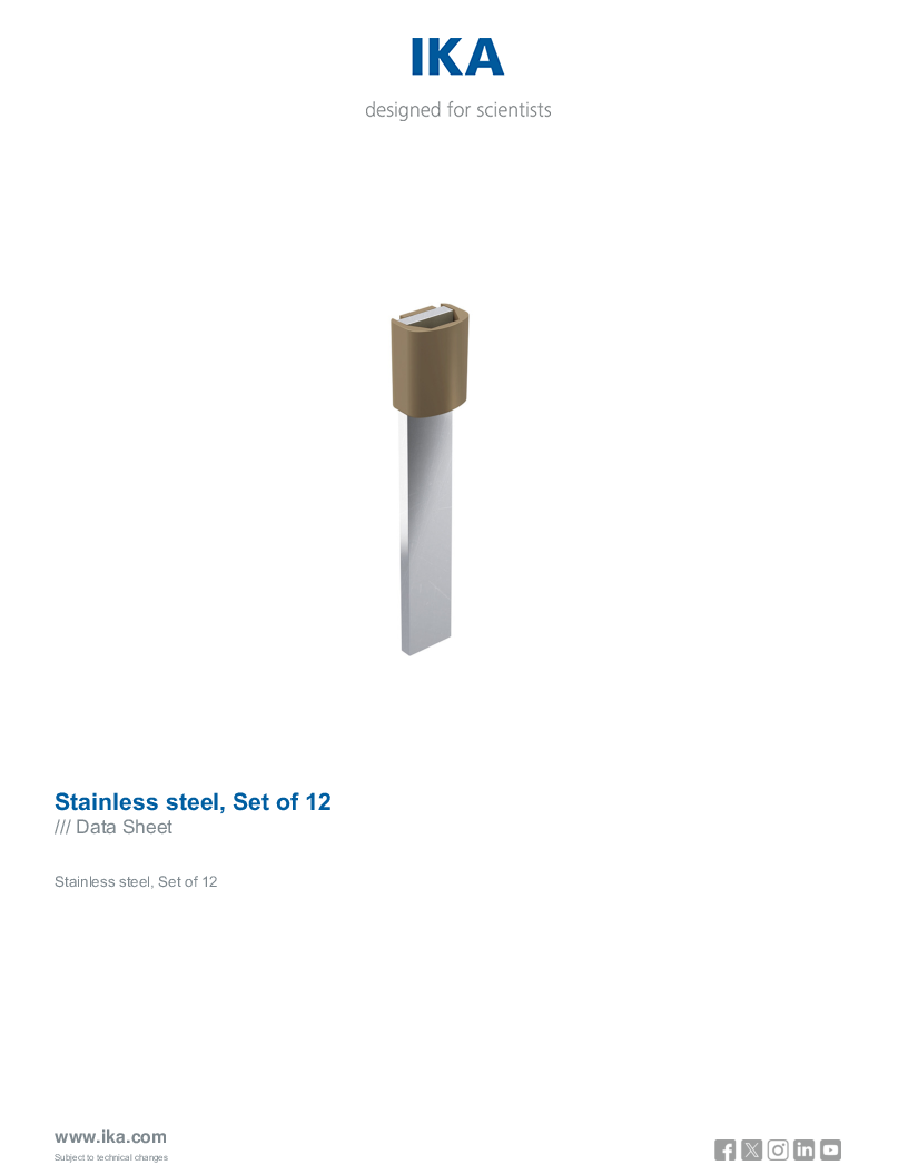

Data Sheet Stainless steel Set of 12

