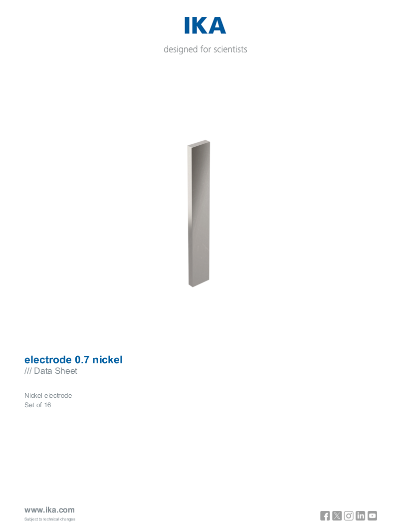 

Data Sheet electrode 0.7 nickel

