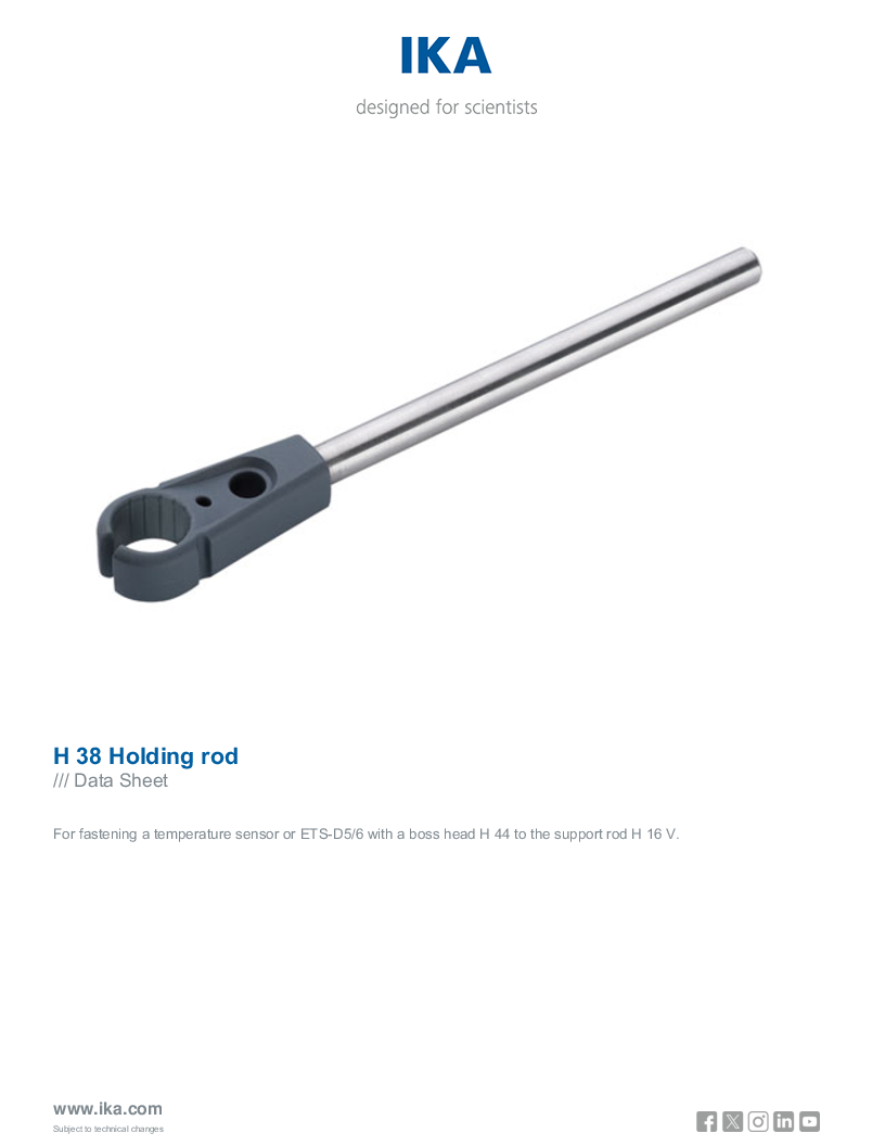 

Data Sheet H 38 Holding rod

