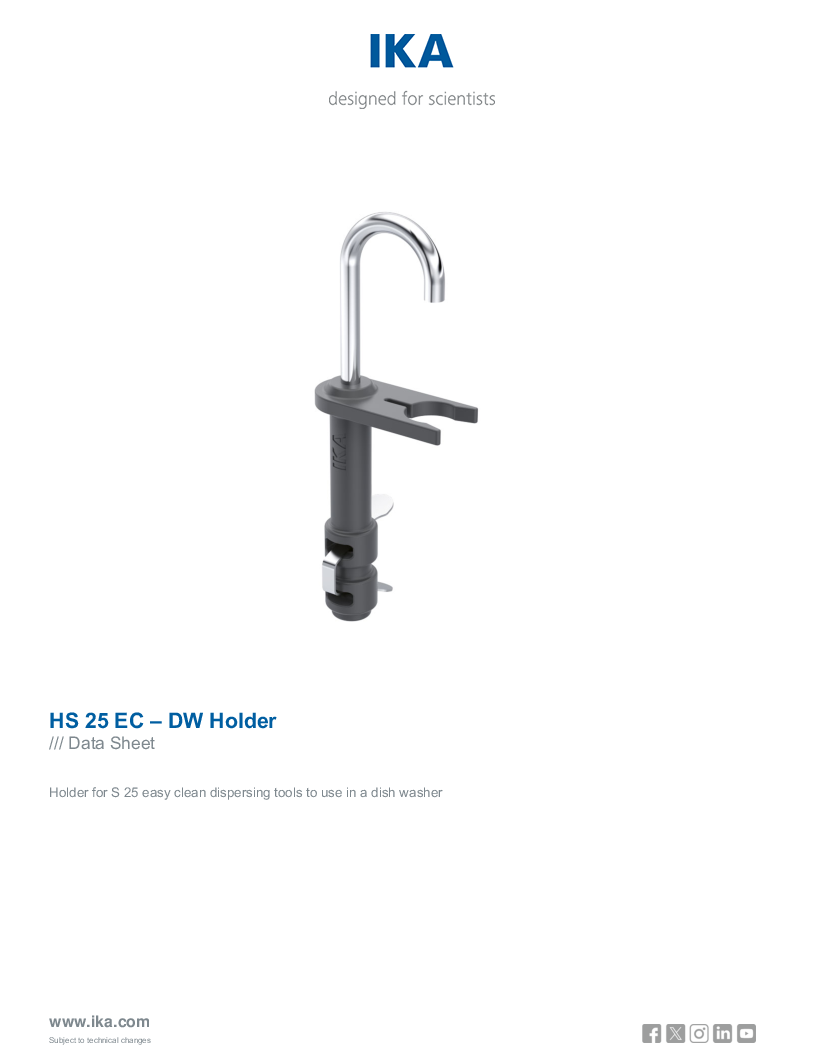 

Data Sheet HS 25 EC   DW Holder

