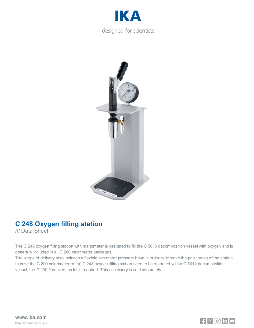 

Data Sheet C 248 Oxygen filling station

