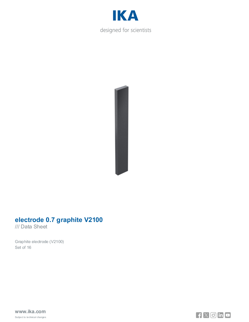 

Data Sheet electrode 0.7 graphite V2100

