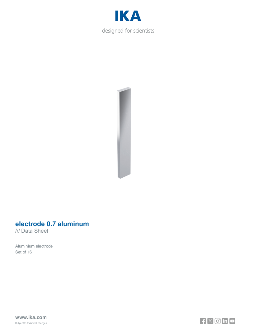 

Data Sheet electrode 0.7 aluminum

