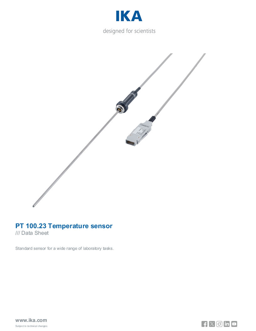 

Data Sheet PT 100.23 Temperature sensor


