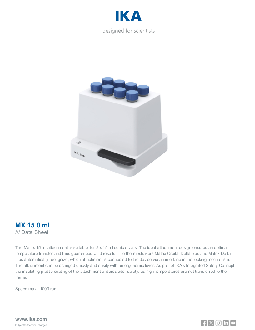 

Data Sheet MX 15.0 ml


