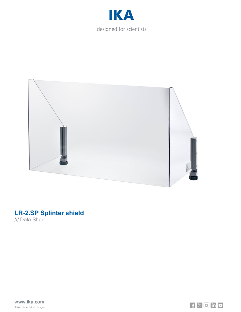 

Data Sheet LR 2.SP Splinter shield

