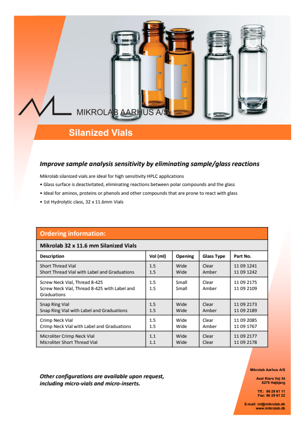 

Silanized Vials

