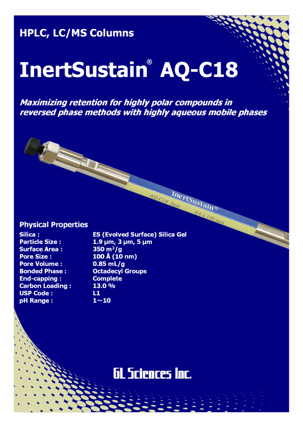 

GL Science InertSustain AQ C18 Brochure

