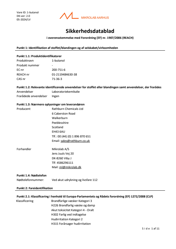 

1 butanol

