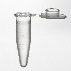 Mikrorør PP 1,5 ml vedhæftet låg gradueret og med skrivefelt 18.000G