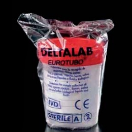 Beholder PP 150 ml 57 x 73 mm med monteret skruelåg Steril A enkeltvis pakket