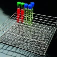 Rack rustfri stål til 12 stk. 18 mm ø  prøverør 87 x 65 x 60 mm. Autoklaverbar