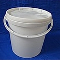 Plastspand 10.6  liter  hvid PP  med hank  u/låg ø 265/226 mm h: 265 mm. Groku