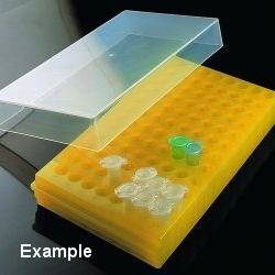 Rack vendbart til 96 stk. 0.5 ml mikrorør eller 96 stk. 1.5/2ml mikrorør grøn