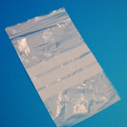 Zip-lock bag 80 x 120 mm with white writing area