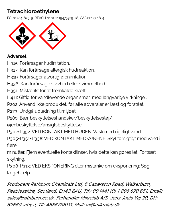 Hazard label