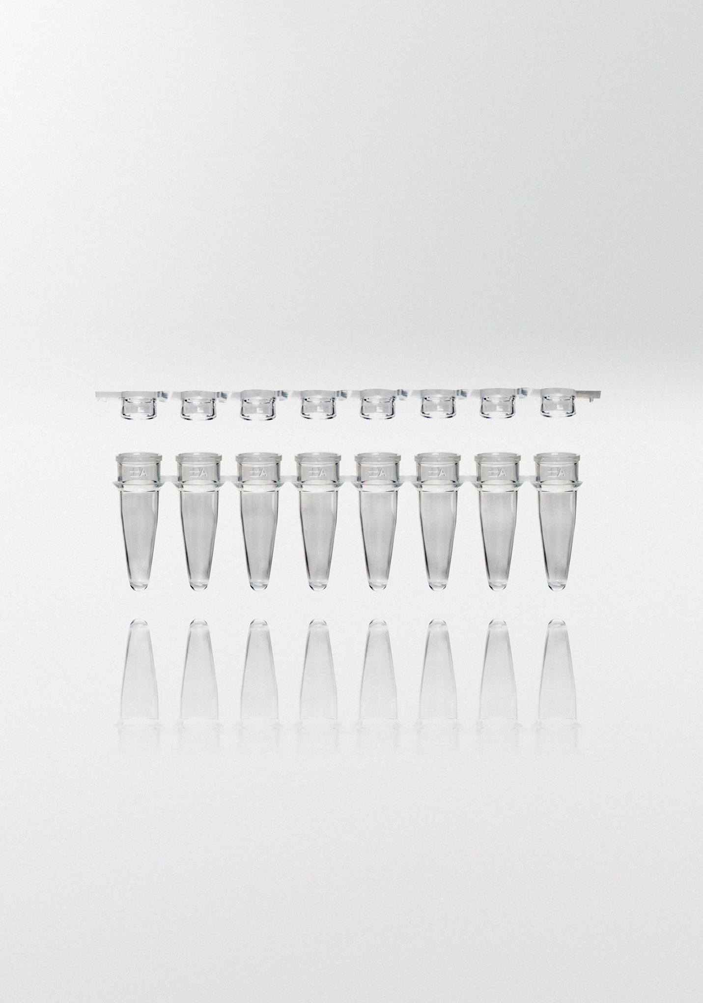 PCR tubes 0.2 ml natural PP strips w/8 tubes incl. flat caps as strips PCR ready 6.000G