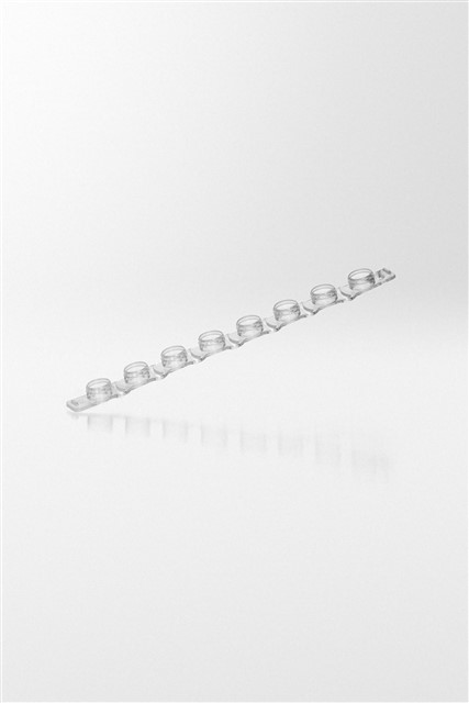 Strip m/8 flade låg til 0.1 ml og 0.2 ml PCR rør PCR ready
