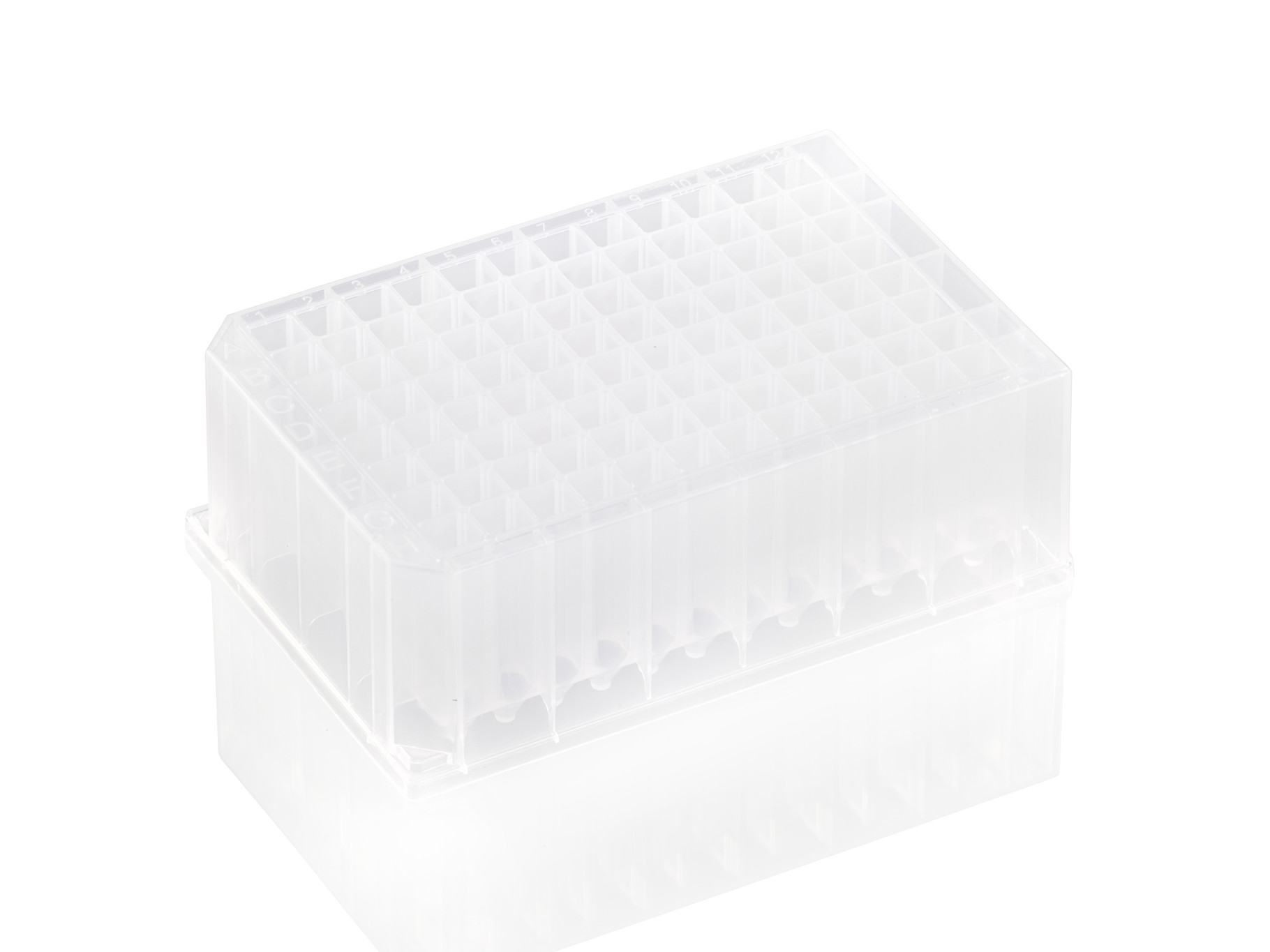 Deep Well plade PP 2 ml 96 firk. brønde V-form RNase- DNase- og Pyrogen frie. natur