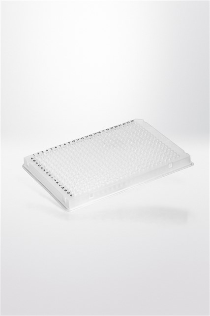 PCR plade 384 brønde 55 µl fuld skørt natur PP