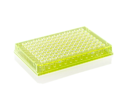 PCR plade X-Frame 96 brønde 0.1 ml lav profil fuld skørt gul PP