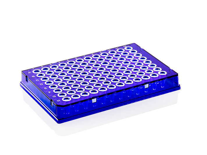 PCR plade 96 brønde 0.2 ml lav profil fuld skørt hvid PP