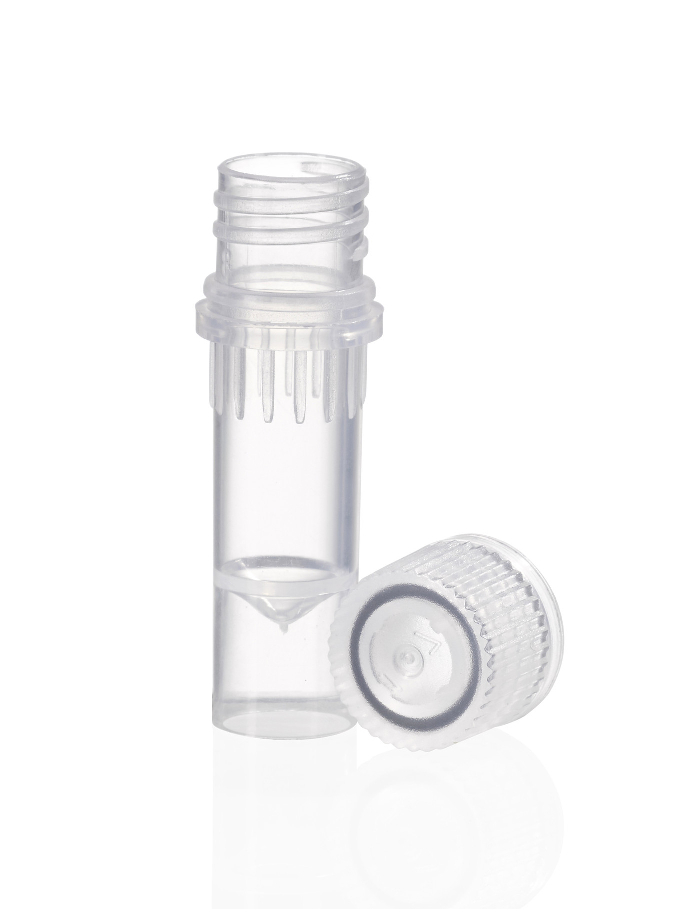 Mikrorør PP 0,5 ml med skørt og løse skruelåg PP O-ring natur