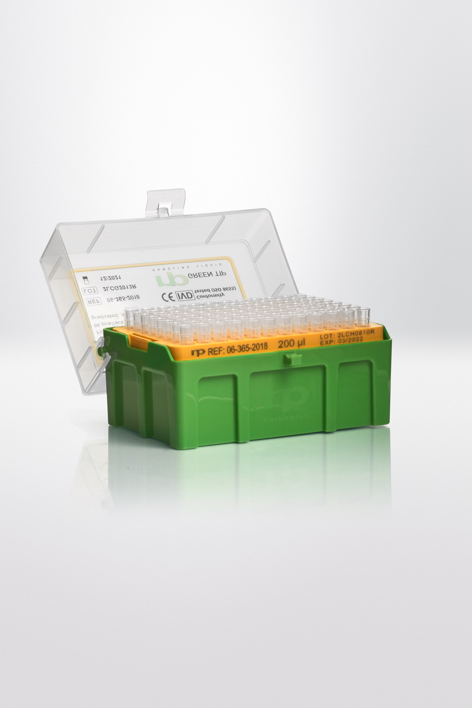 Pipettespids PP 200 µl Steril R 96 tips/rack RNase DNase Pyrogen og DNA fri
