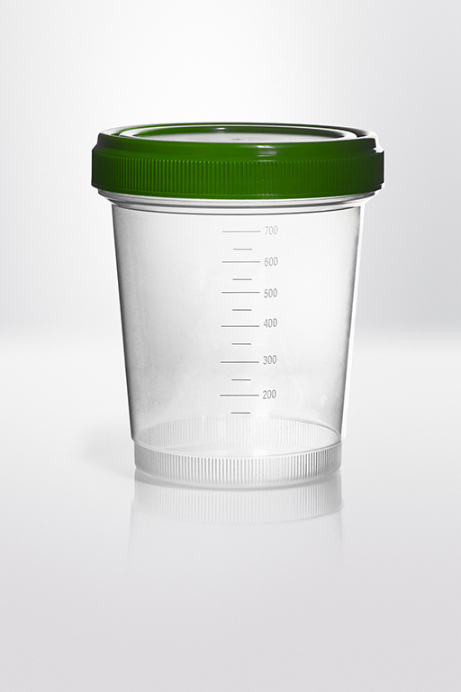 Beholder PP 800 ml 121,5 X 140,5 mm grønt skruelåg af HDPE