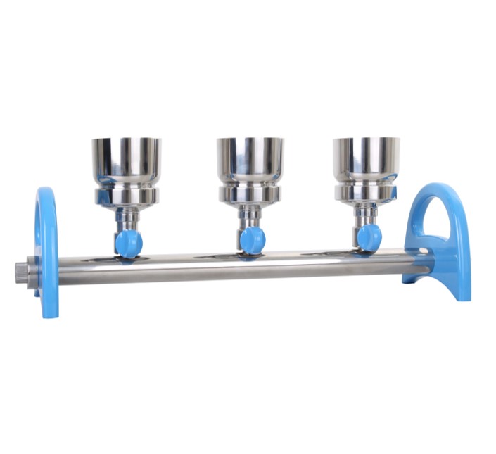 MultiVac 301-MB  3 Places S.S. Manifold with  Rocker SF funnel adaptor 3 of 100ml SF funnel
