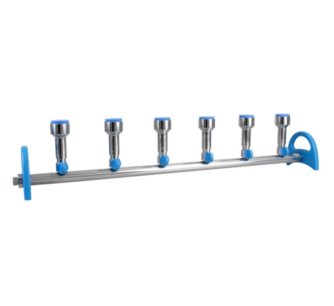 MultiVac 600-MS 6 Places S.S. Manifold  with No. 8 stopper funnel adaptor