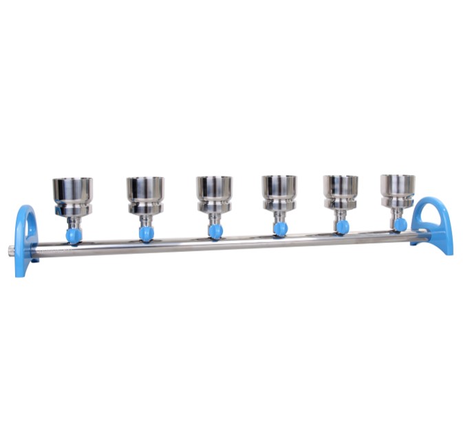 MultiVac 601-MB  6 Places S.S. Manifold with  Rocker SF. funnel adaptor 6 of 100ml SF funnel