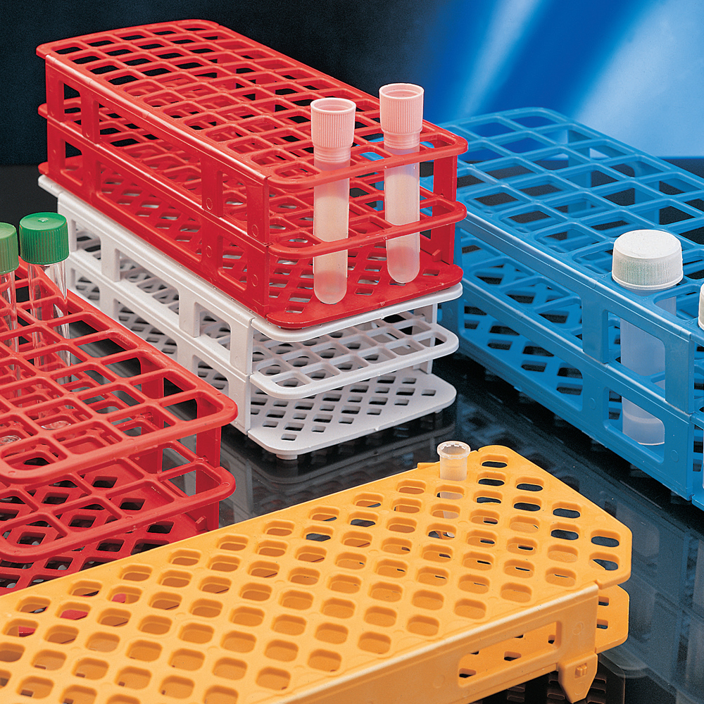 Rack for 90 pcs. 13 mm tubes blue 246 x 104 x 60 mm