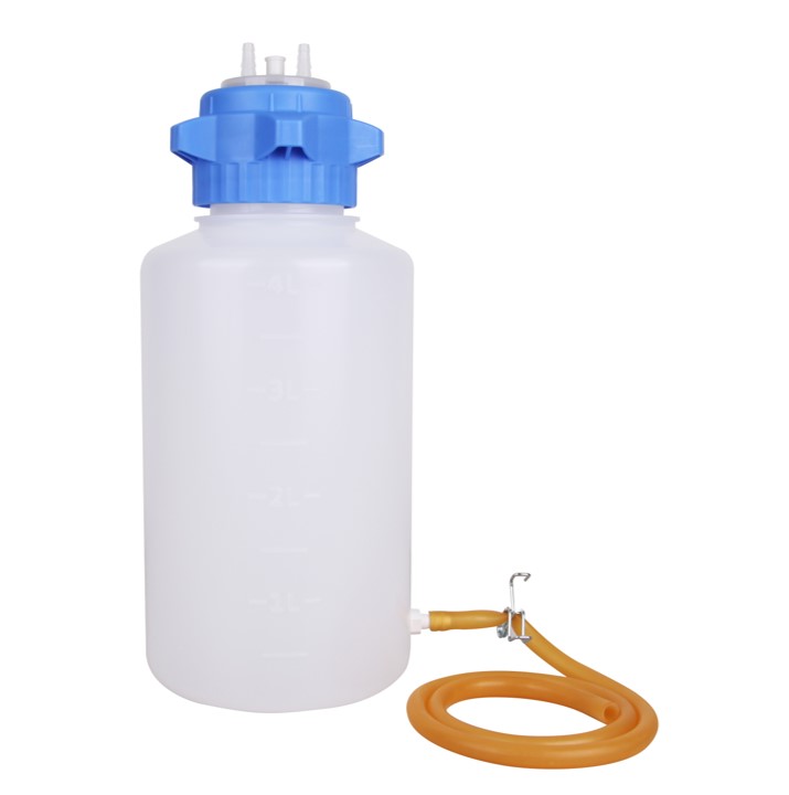 Heavy Duty PP Waste Bottle 4000 ml with draining Overflow Protection autoclavable