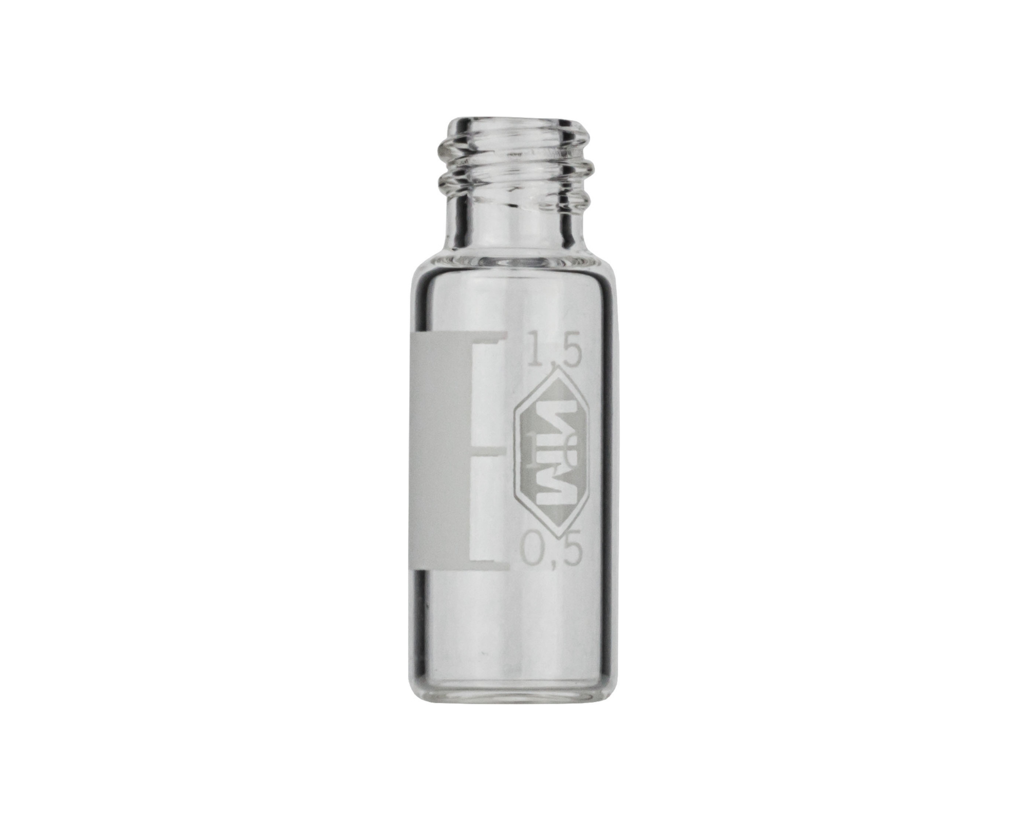 N8 vial til skruelåg 1.5 ml 11.6 x 32 mm klar glas med inddelinger og skrivefelt